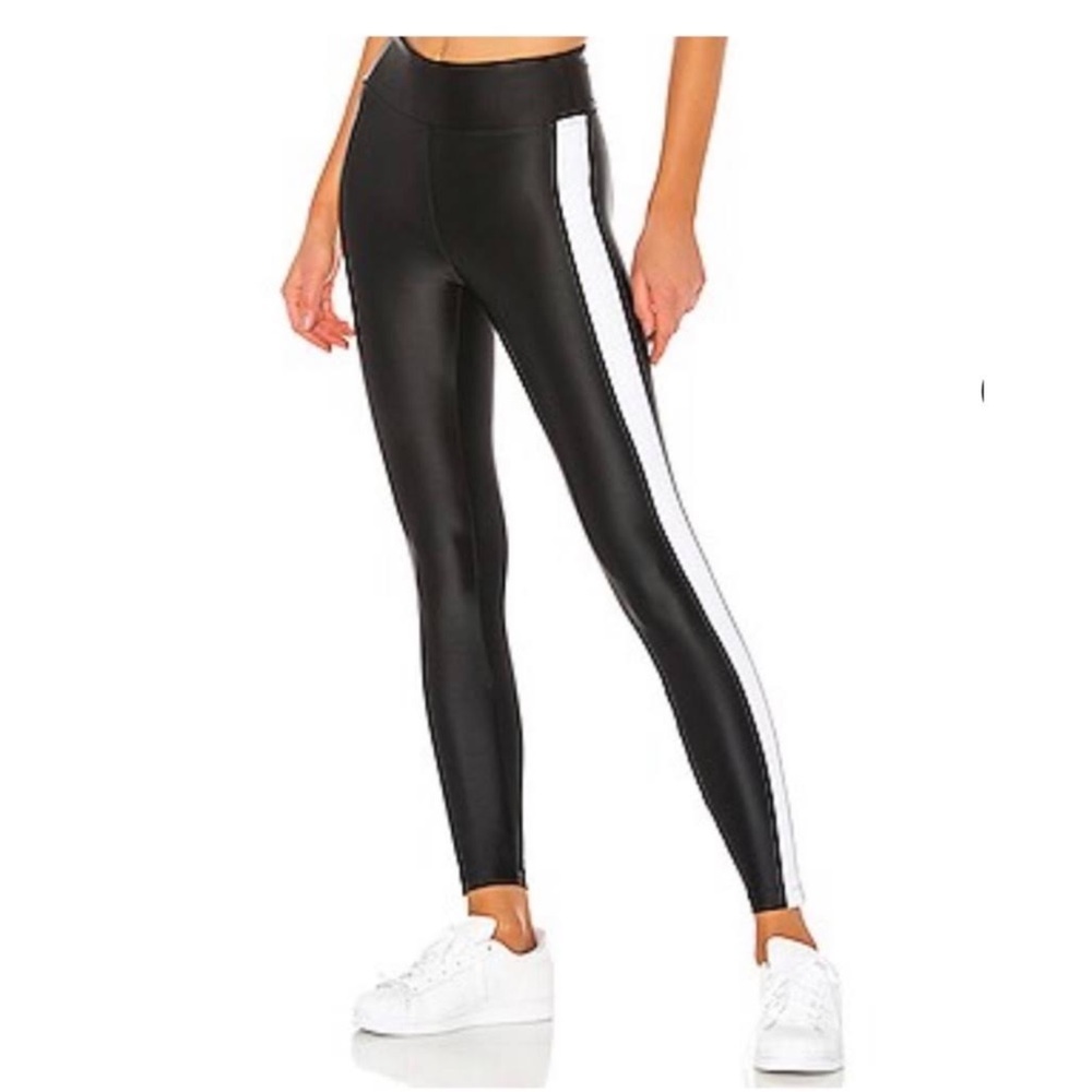 Koral Dynamic Duo Blackout Leggings in black with KORAL down the legs BNWT​